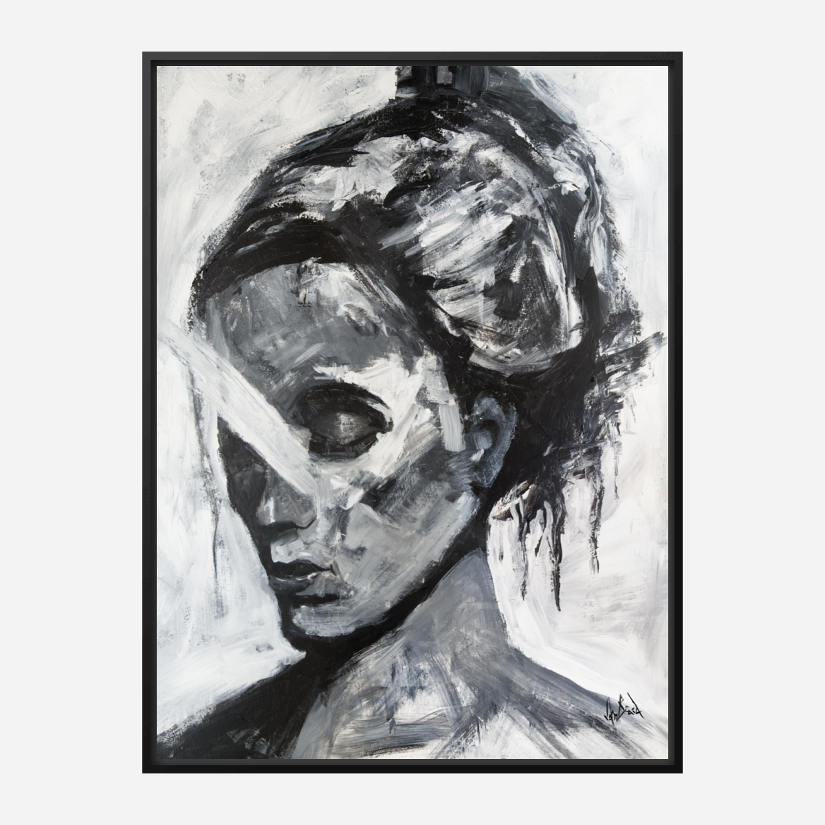 Abstract Girl Artist Enhanced Canvas Print