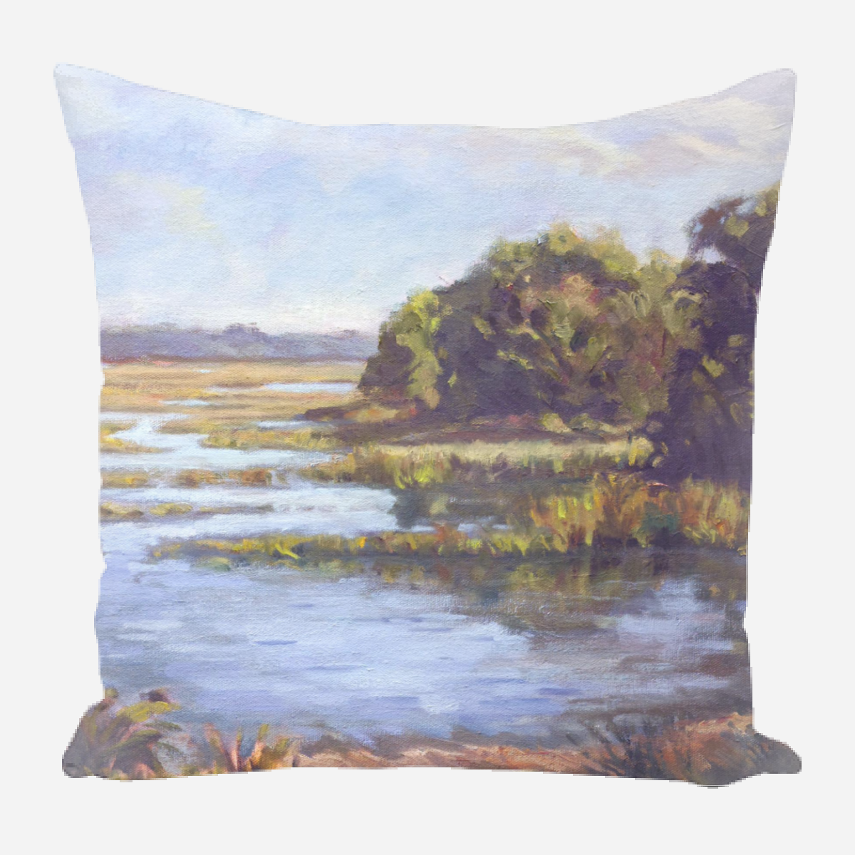 Sunlit Marsh Pillow