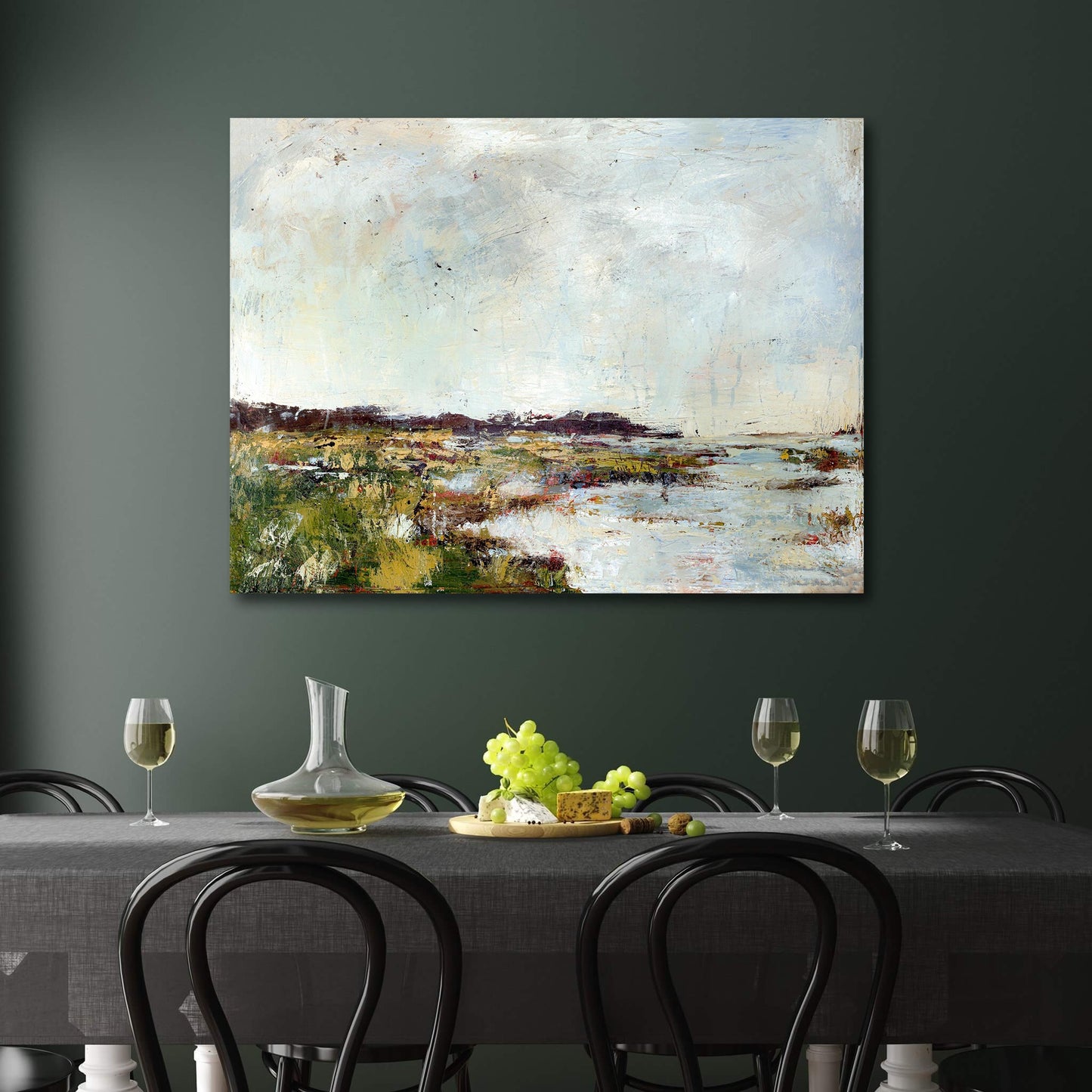 Abstract Marsh High Gloss Metal Print