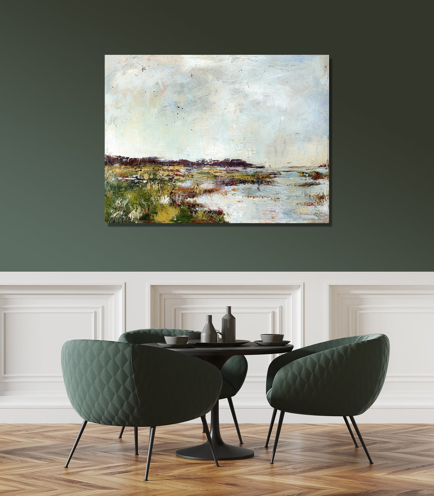 Abstract Marsh High Gloss Metal Print