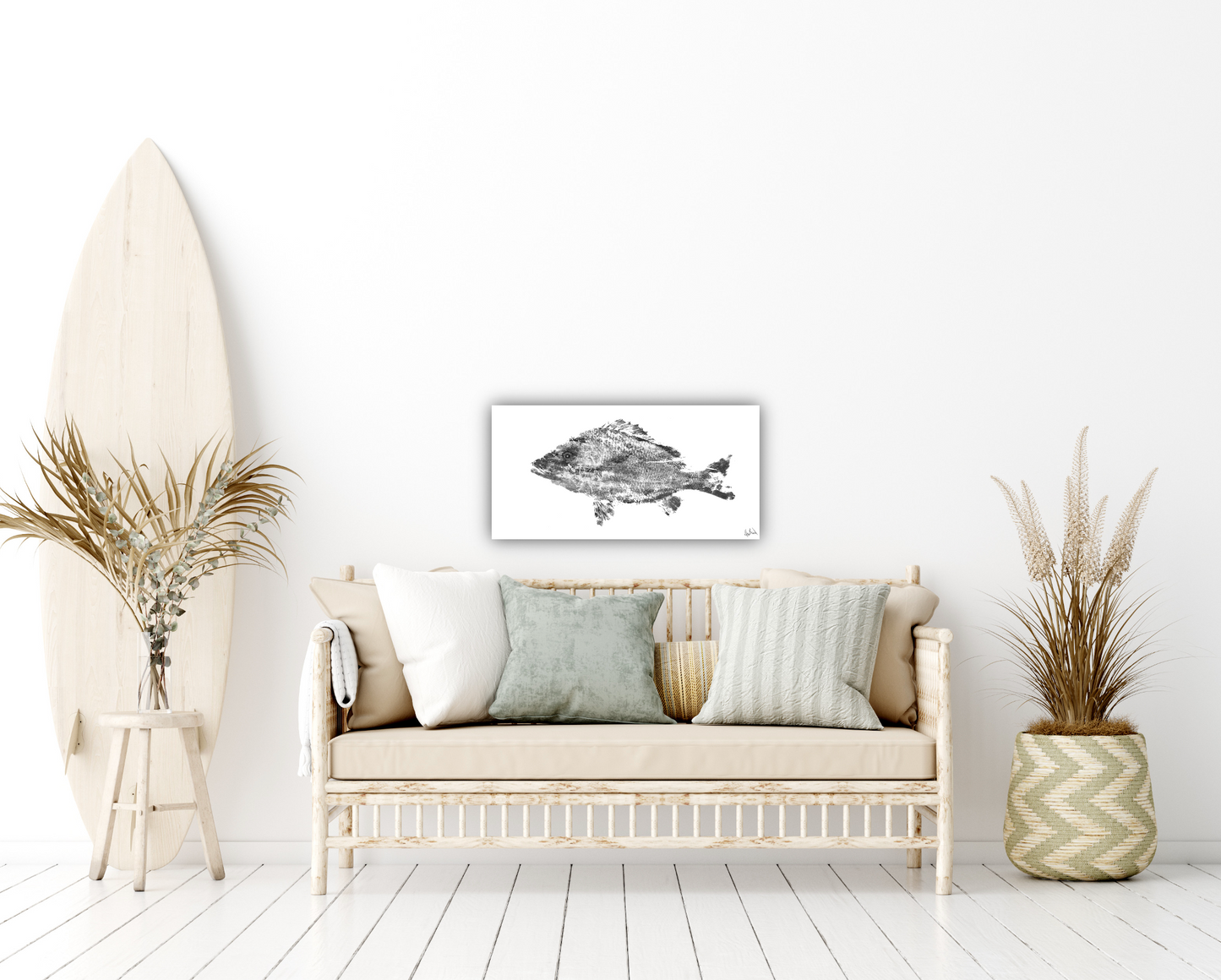 Black and White Tilapia Glossy Poster Print