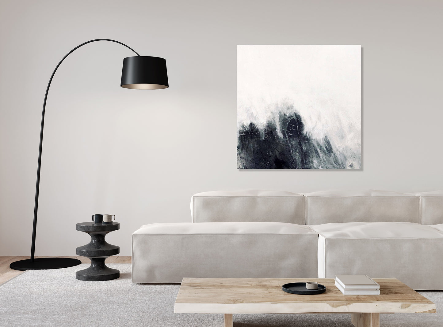 Black and Gray I High Gloss Metal Print