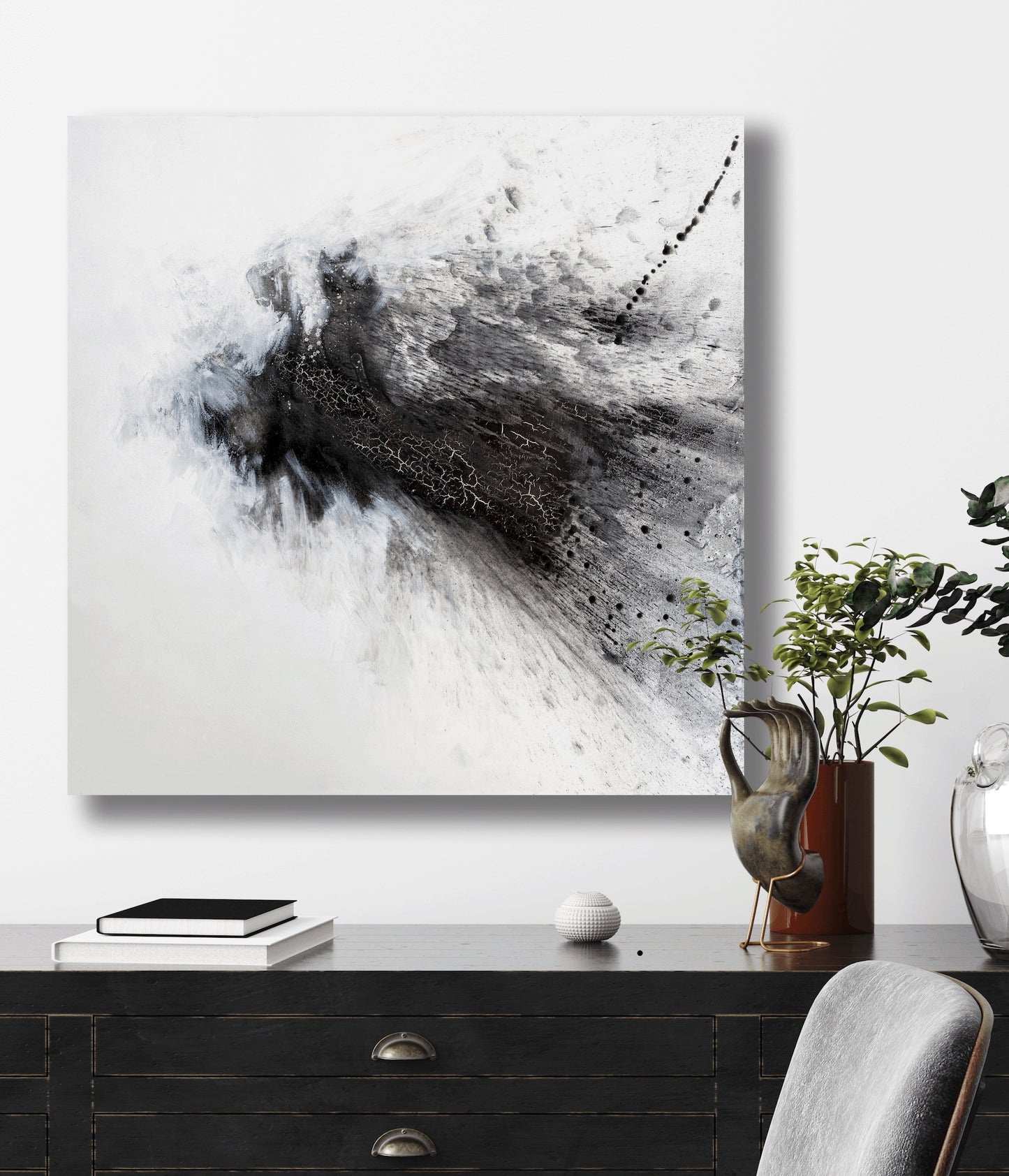 Black and Gray IV High Gloss Metal Print