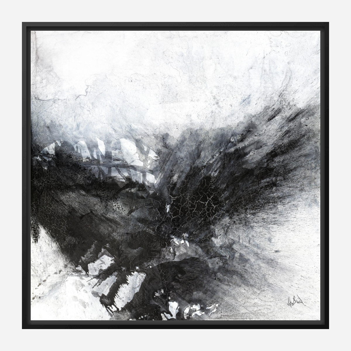 Black and Gray III Artist Enhanced Canvas Print