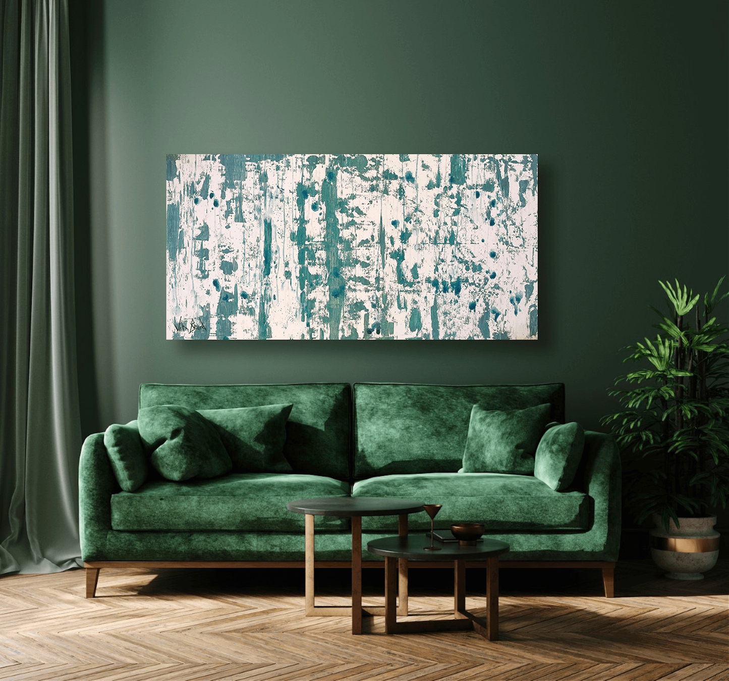 Blue On Green II High Gloss Acrylic Print