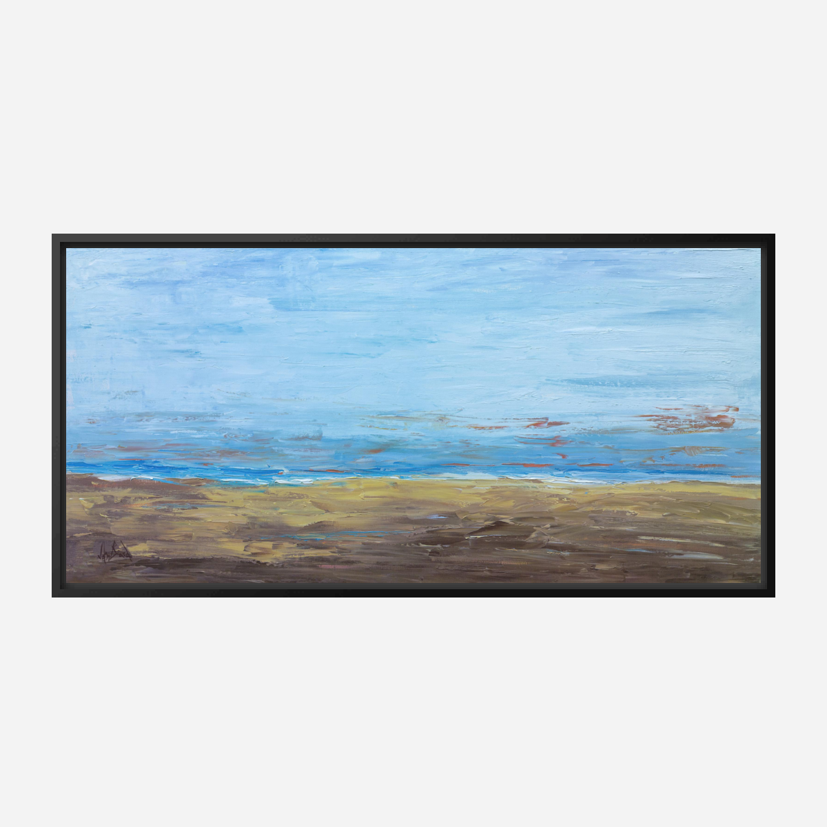 Blue and Tan Artist Enhanced Canvas Print