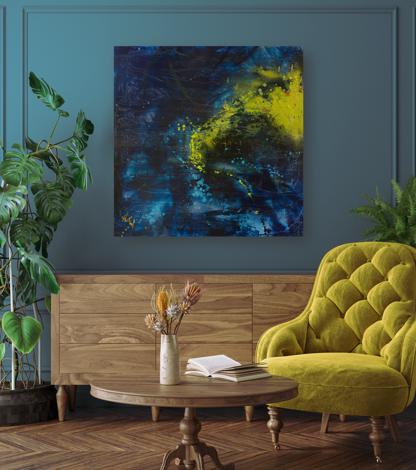 Bluegreen Artist Enhanced Canvas Print