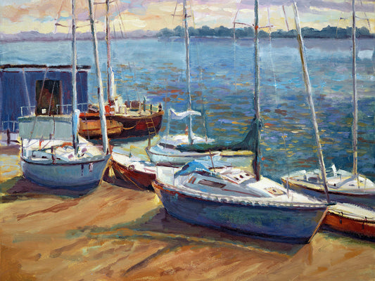Boats of Borge High Gloss Acrylic Print