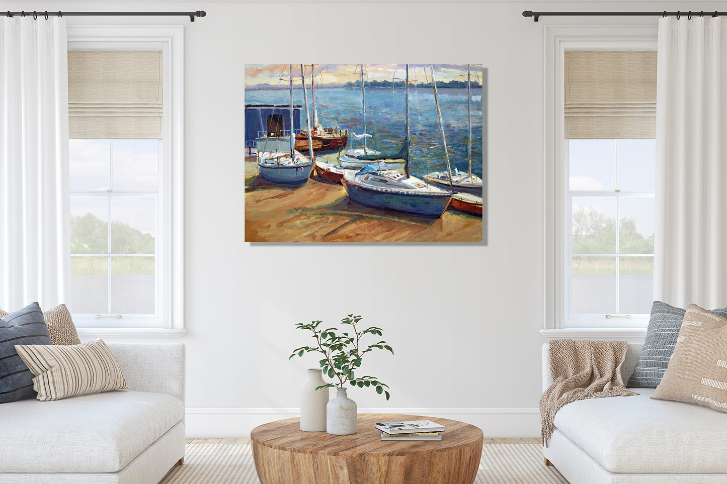 Boats of Borge Glossy Poster Print