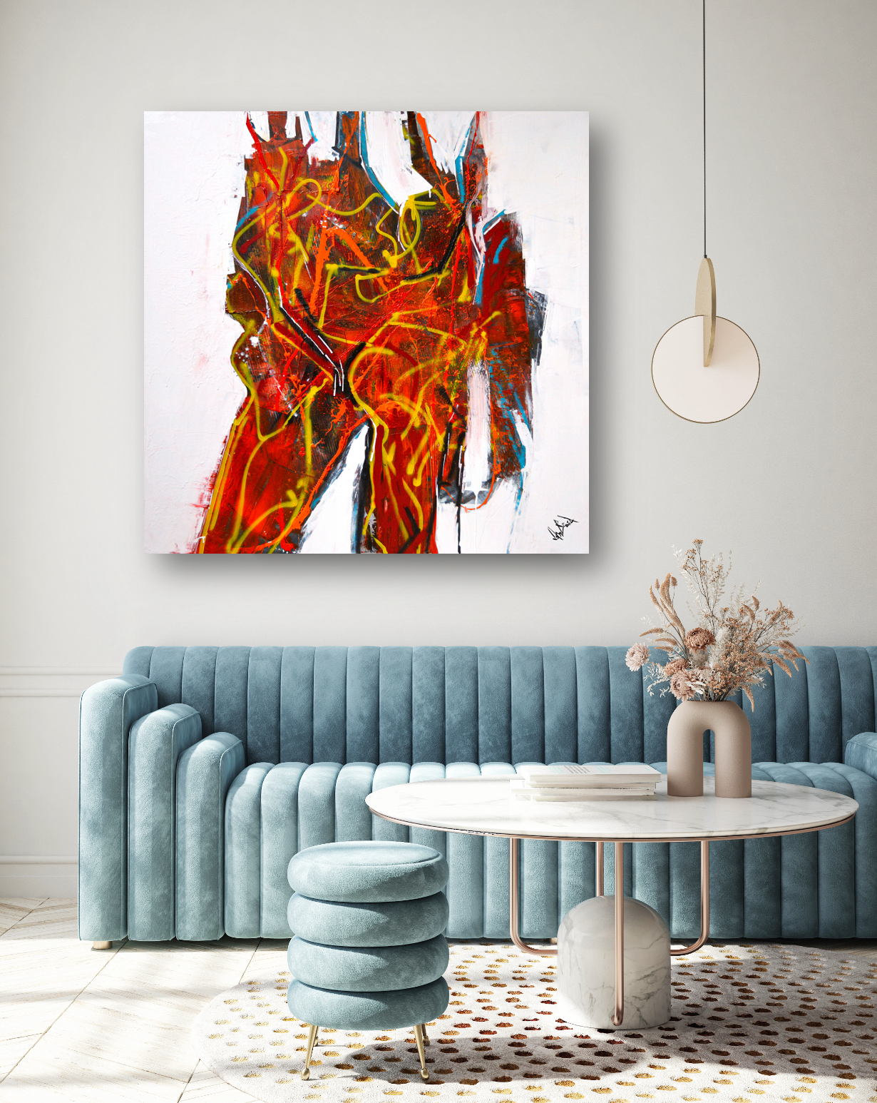 Burning Man Artist Enhanced Canvas Print