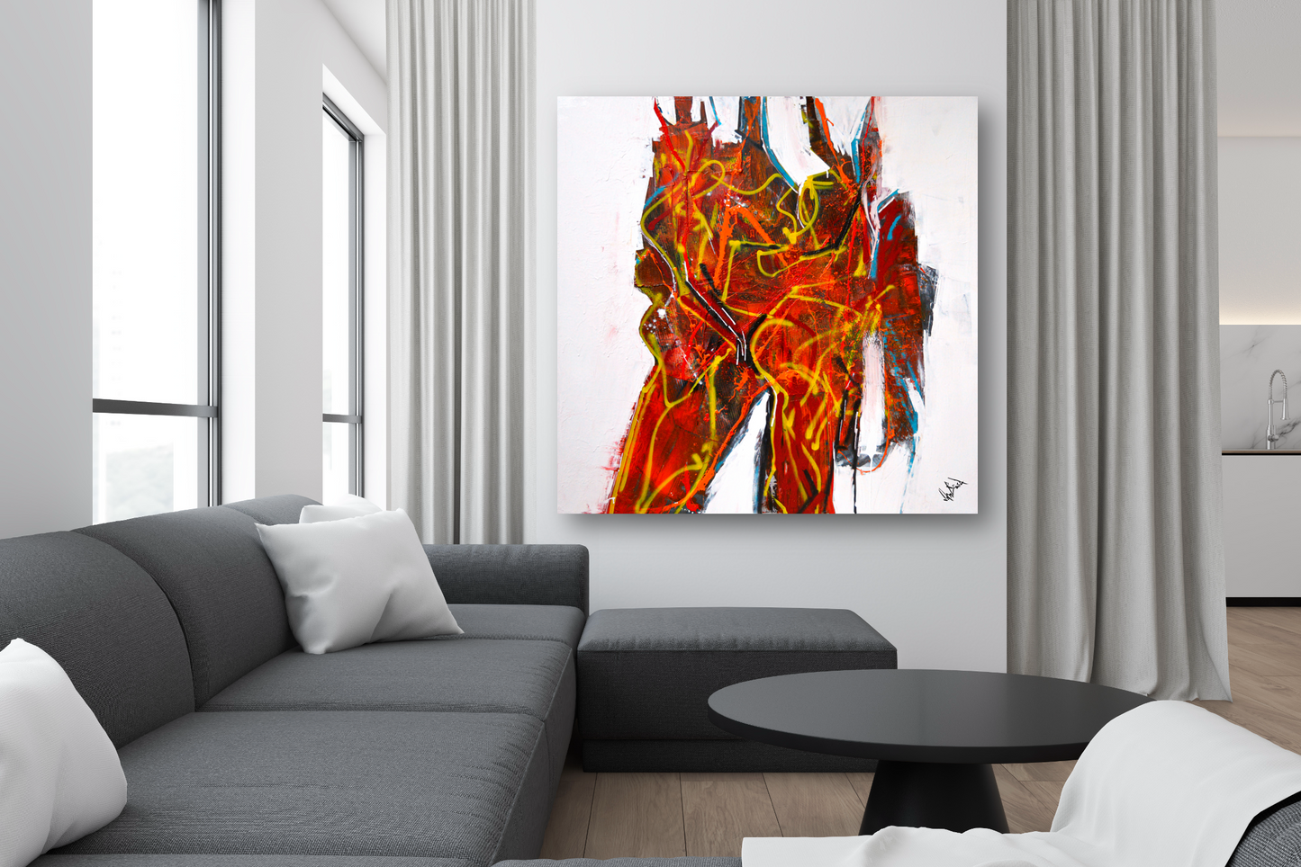 Burning Man Artist Enhanced Canvas Print