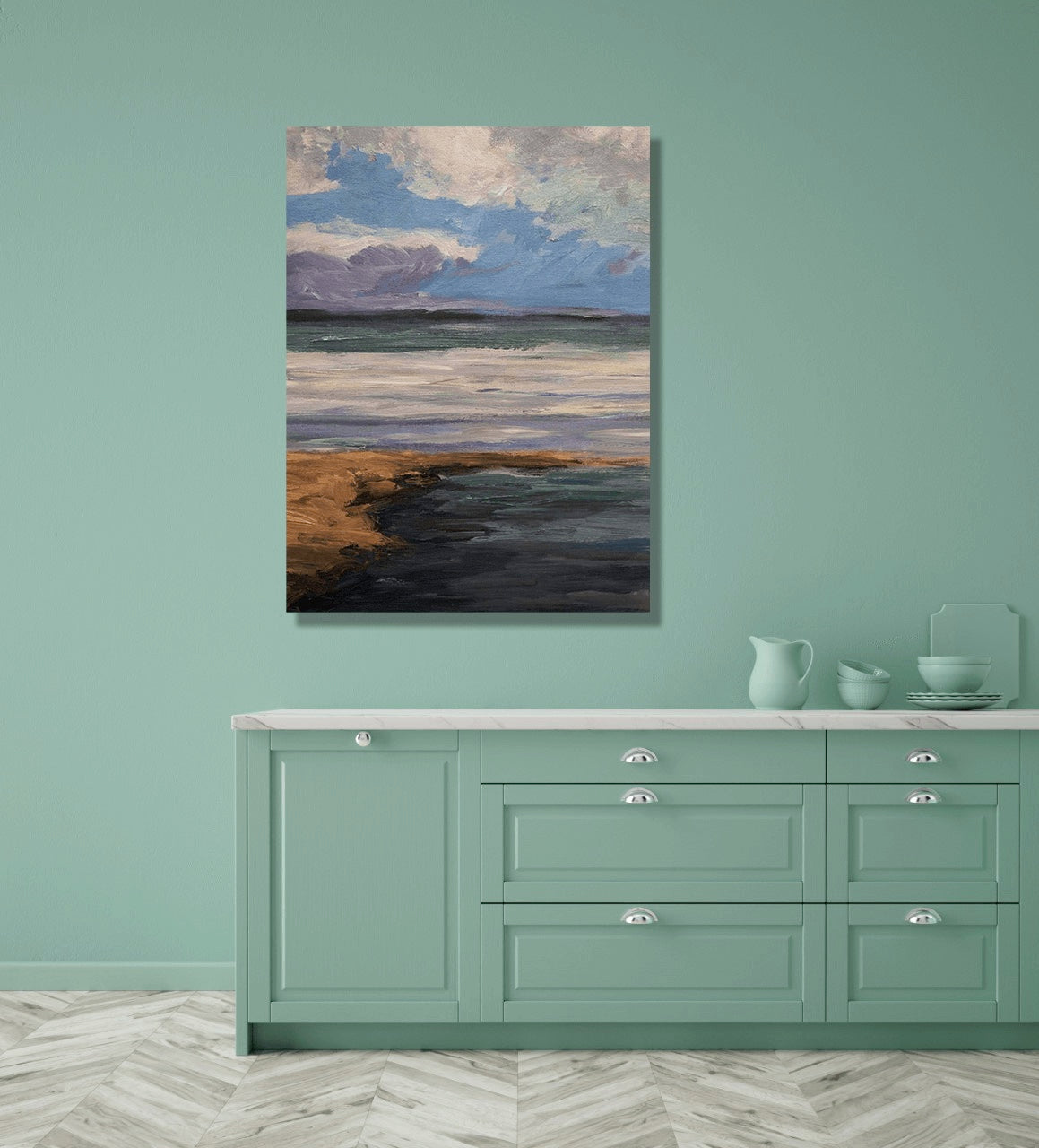 Celadon II Glossy Poster Print