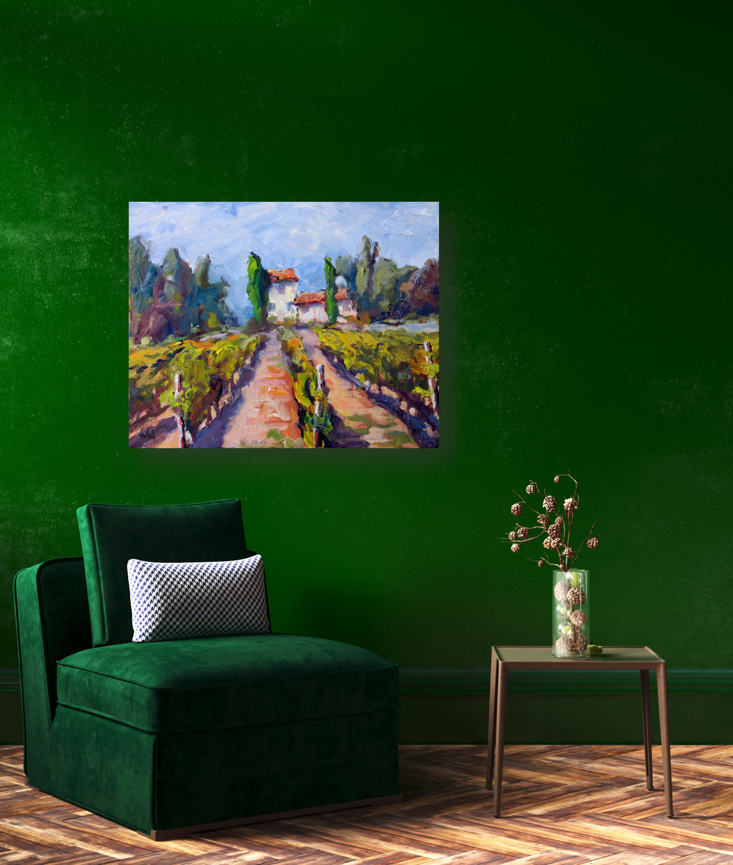 Chablis Vineyard Artist Enhanced Canvas Print