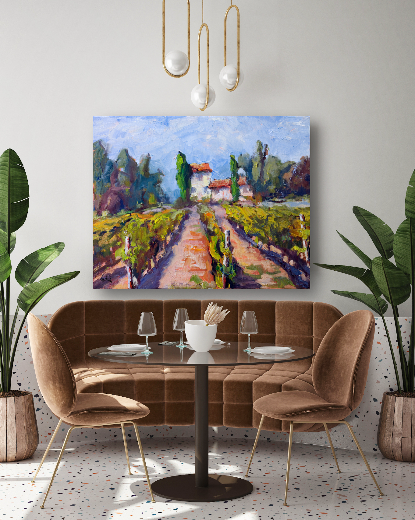 Chablis Vineyard Artist Enhanced Canvas Print