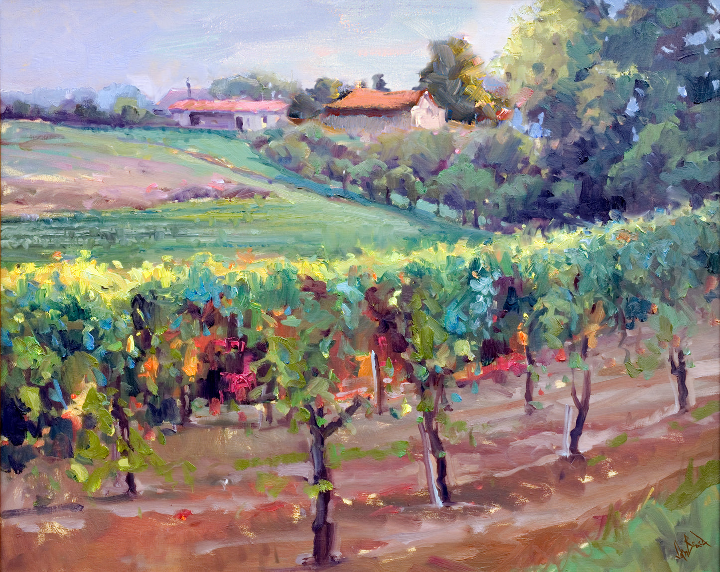 Charentes Vineyard Artist Enhanced Canvas Print