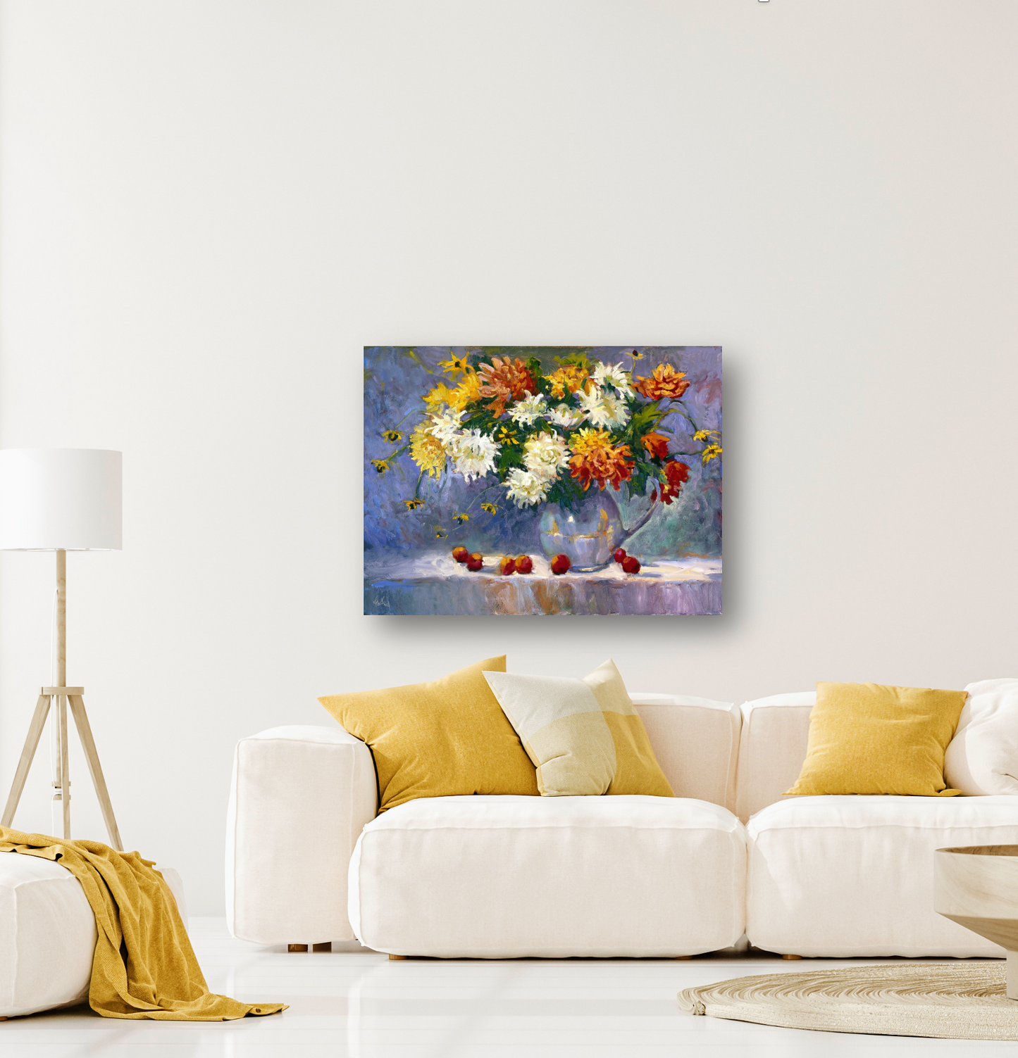 Chrysanthemums Artist Enhanced Canvas Print