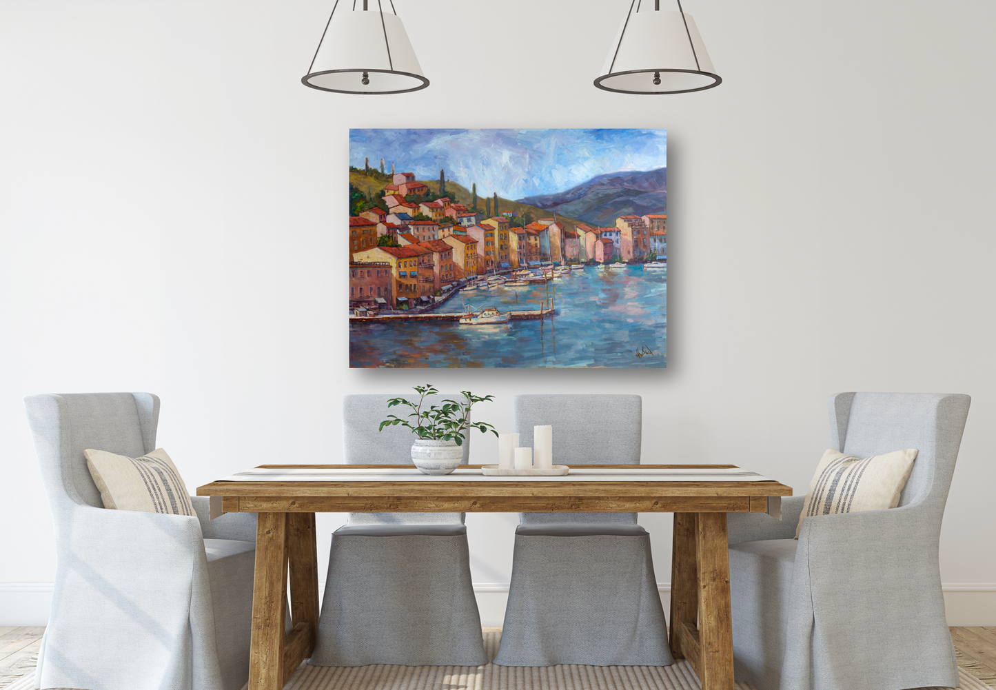 Coastal Italy Artist Enhanced Canvas Print