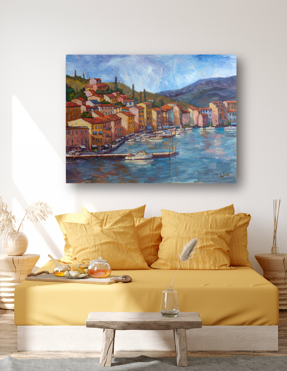 Coastal Italy Artist Enhanced Canvas Print