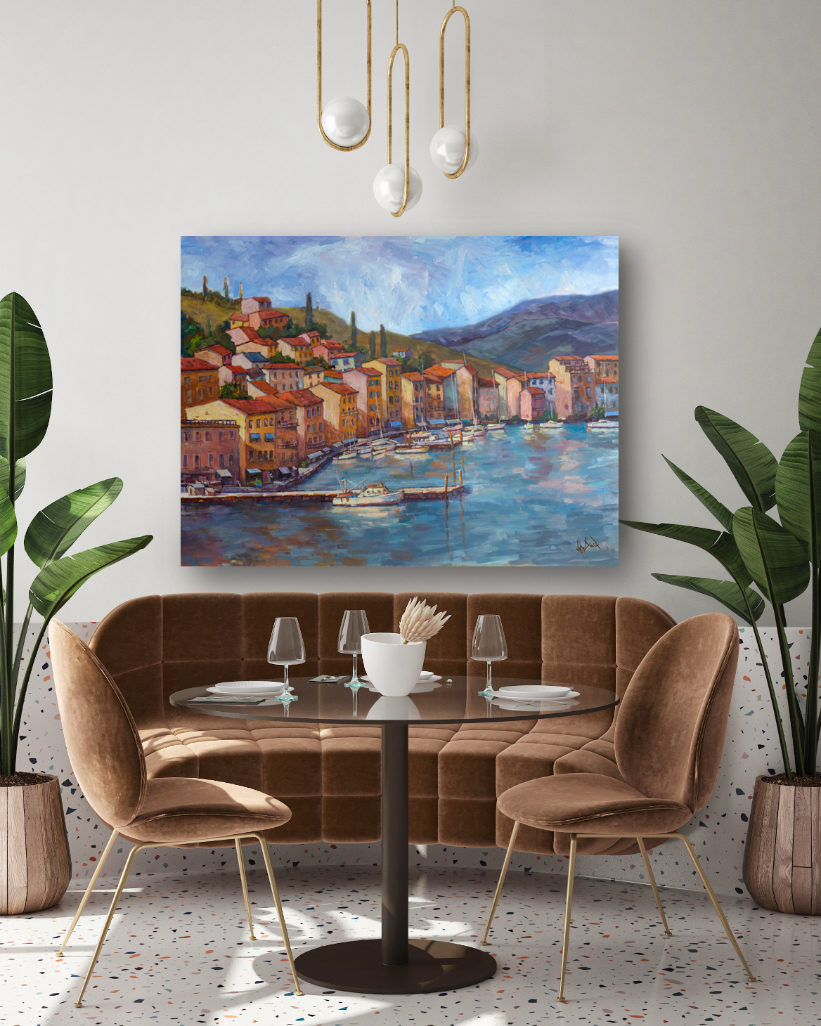 Coastal Italy Artist Enhanced Canvas Print