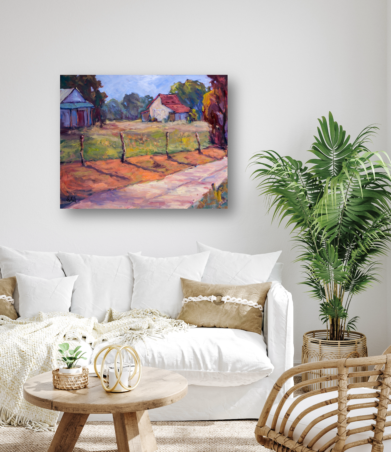 Country Lane Artist Enhanced Canvas Print