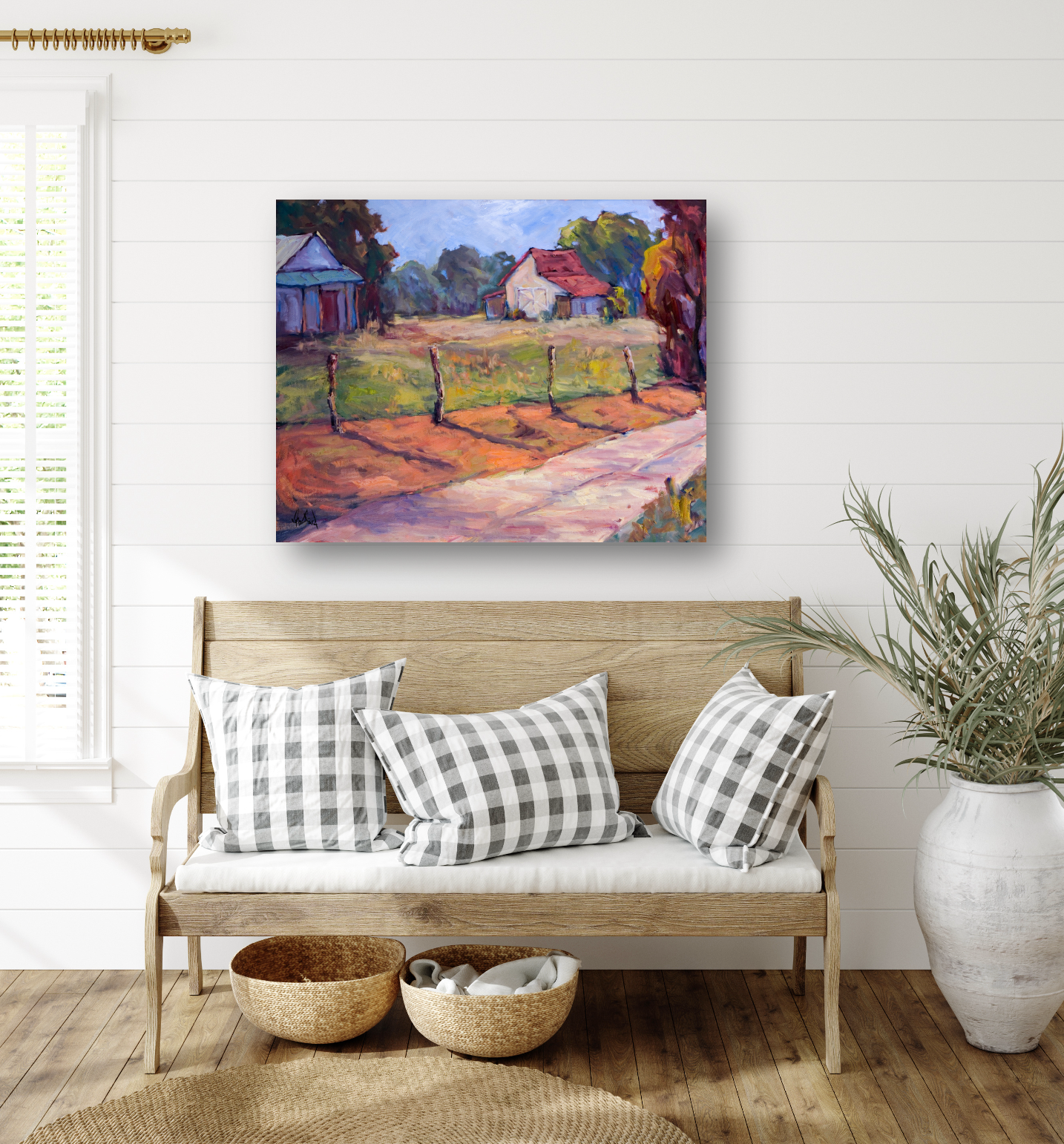 Country Lane Artist Enhanced Canvas Print