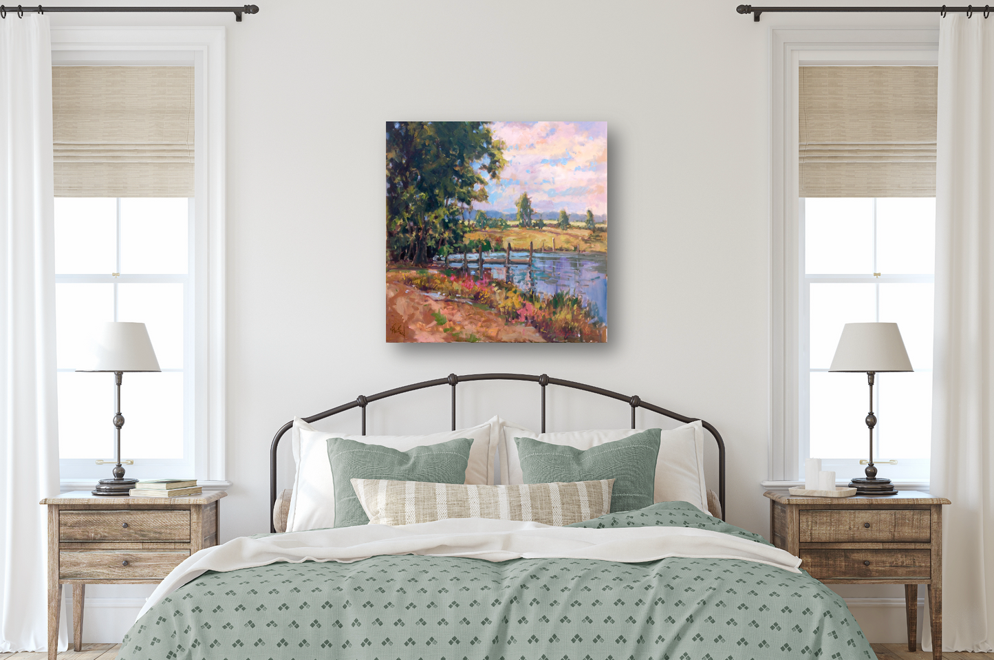 Country Pond Artist Canvas Enhanced Print