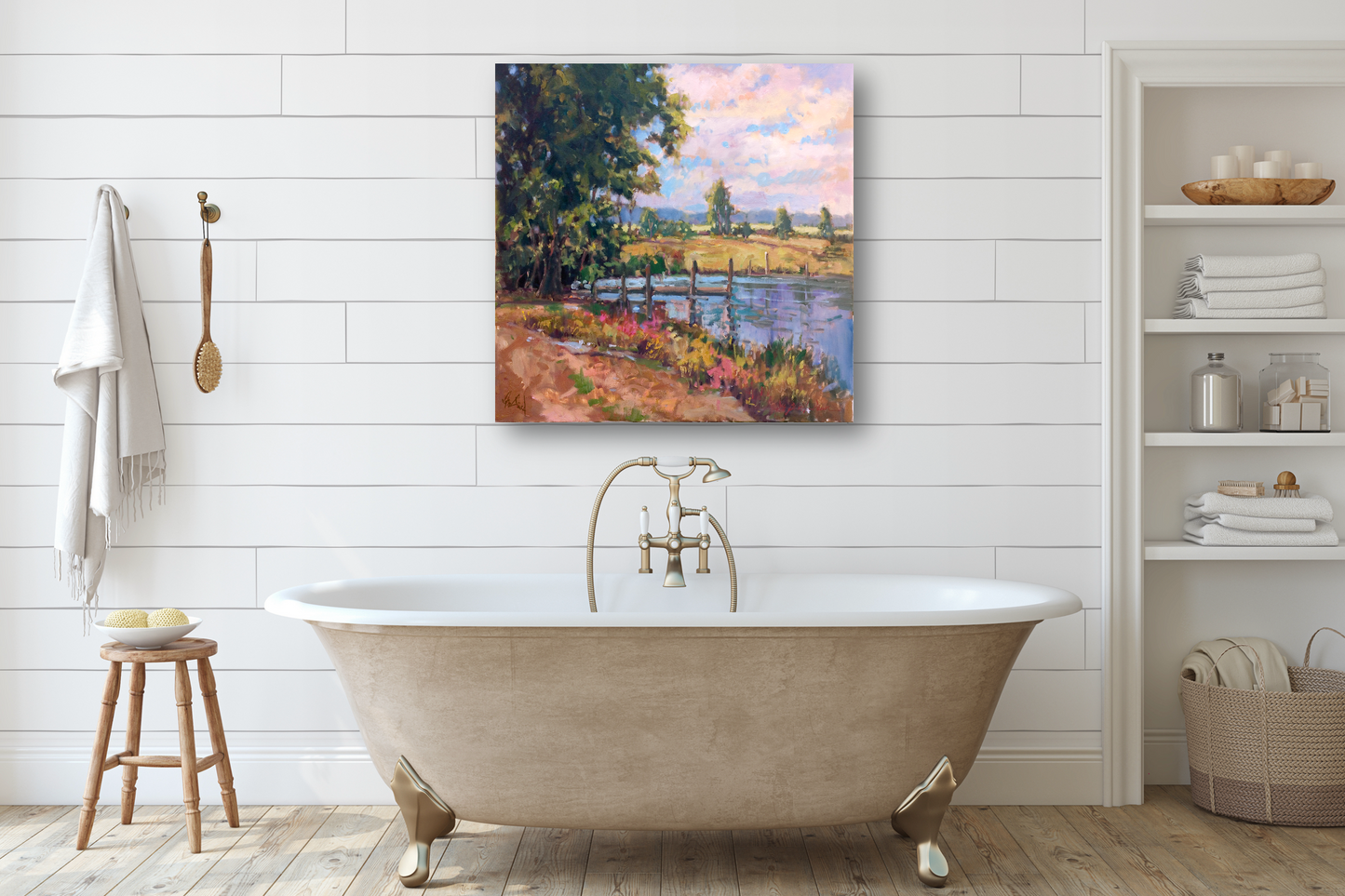 Country Pond Artist Canvas Enhanced Print