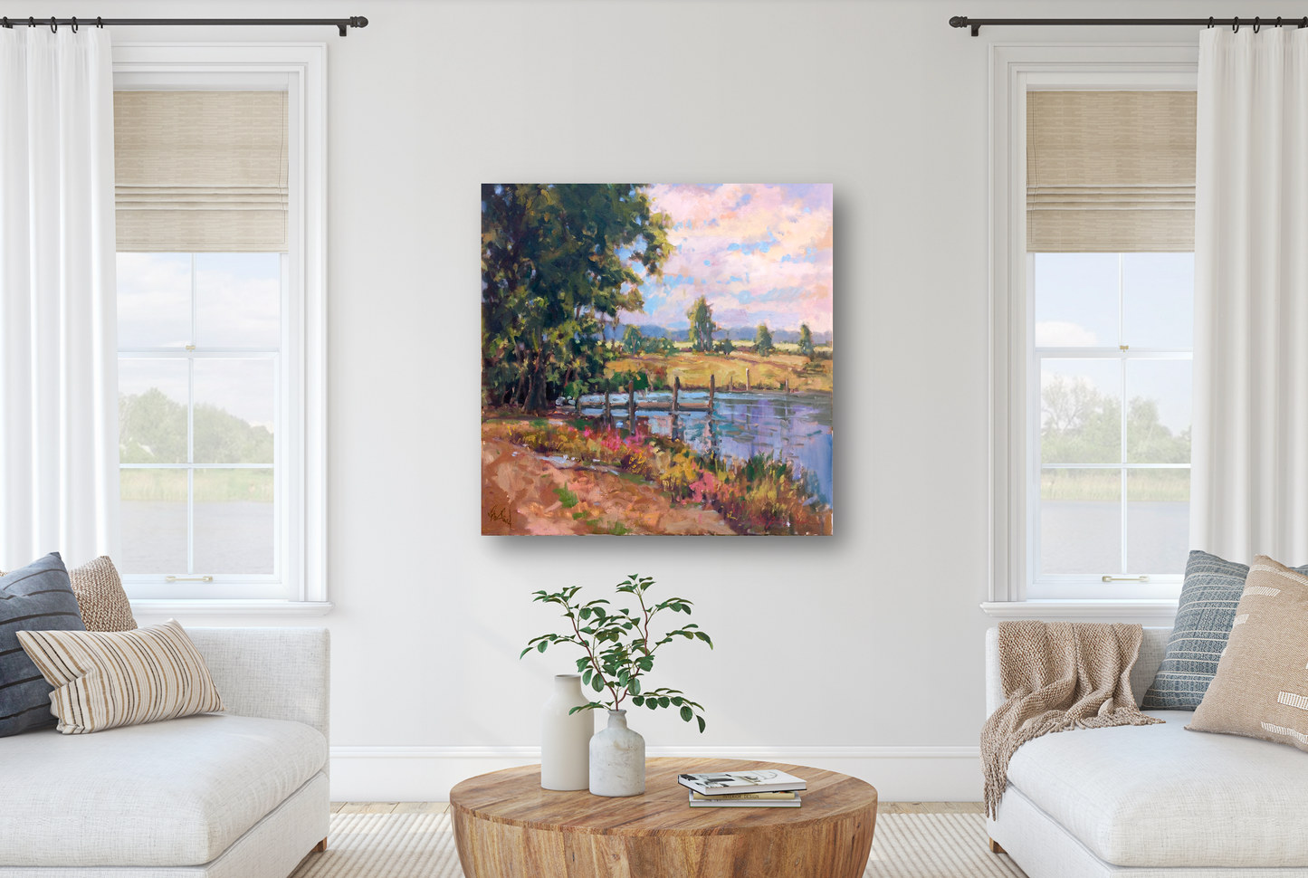 Country Pond Artist Canvas Enhanced Print