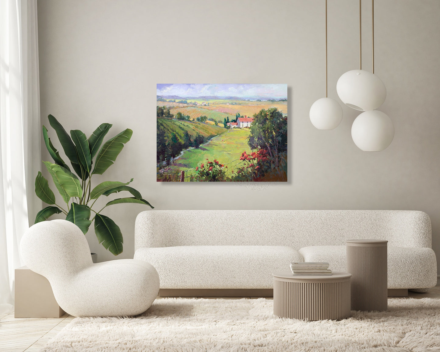 Countryside In France High Gloss Metal Print