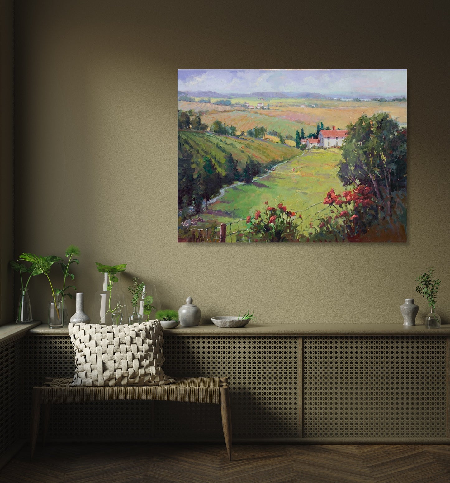 Countryside in France Glossy Poster Print