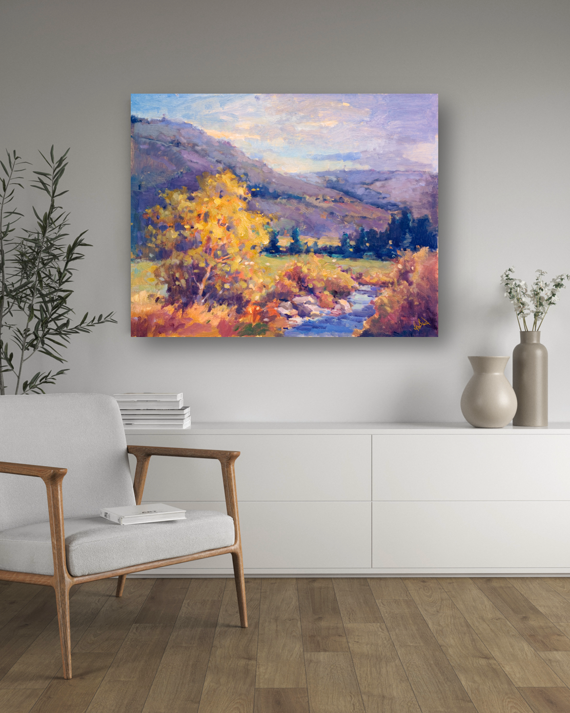 Creek in the Valley Artist Enhanced Canvas Print