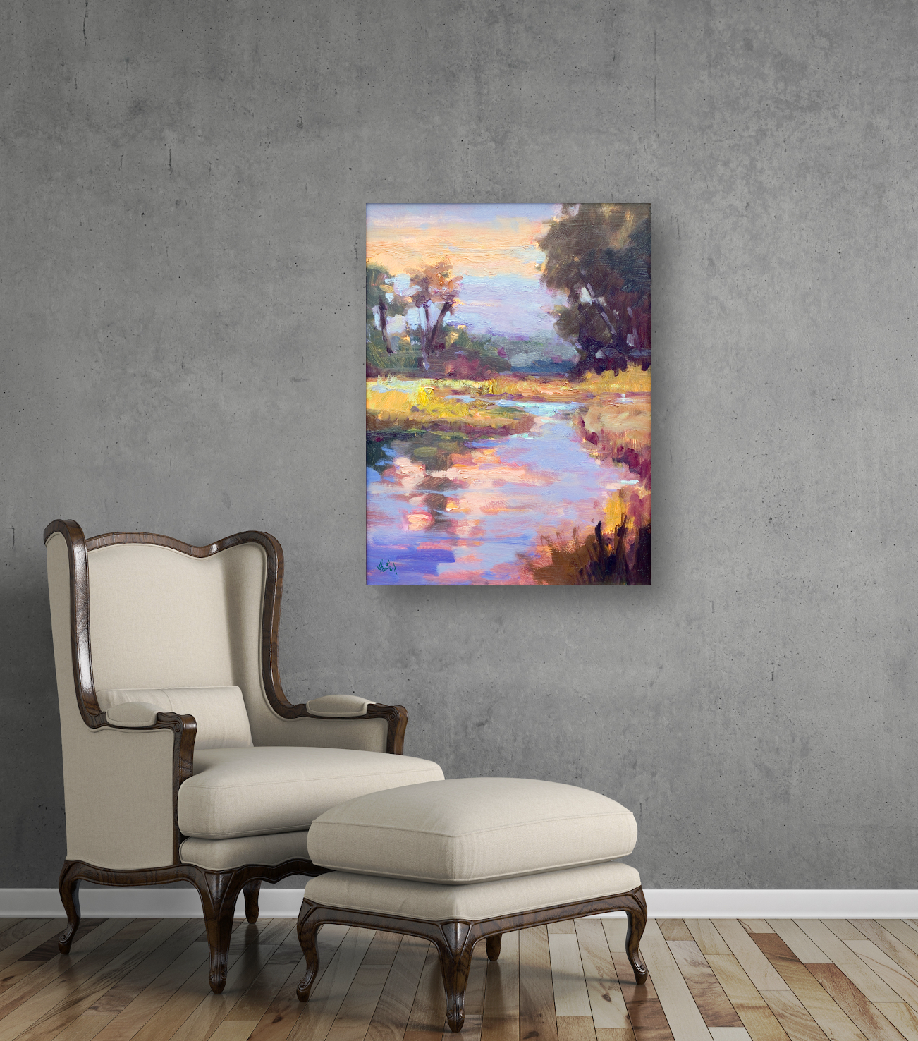 Dawn on the Marsh Artist Enhanced Canvas Print