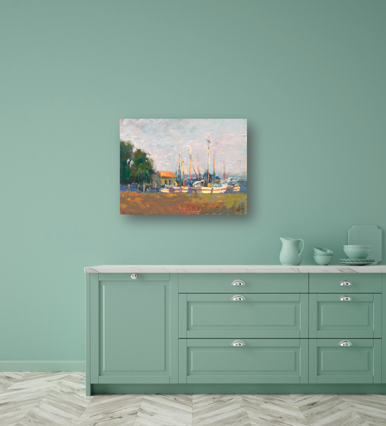 Dockside Artist Enhanced Canvas Print