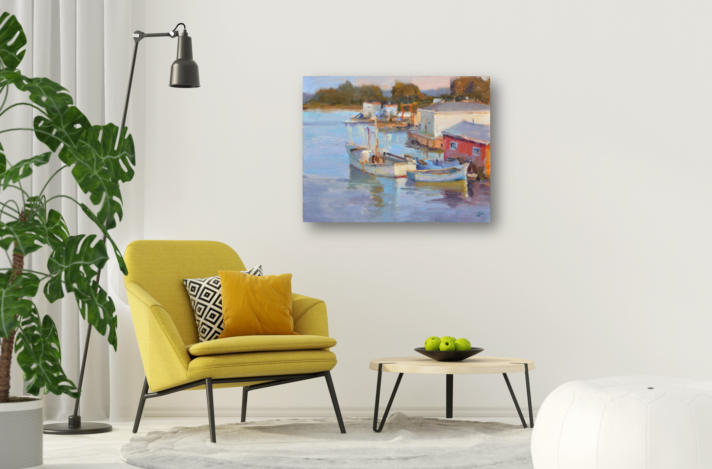 Fishing Village Artist Enhanced Canvas Print