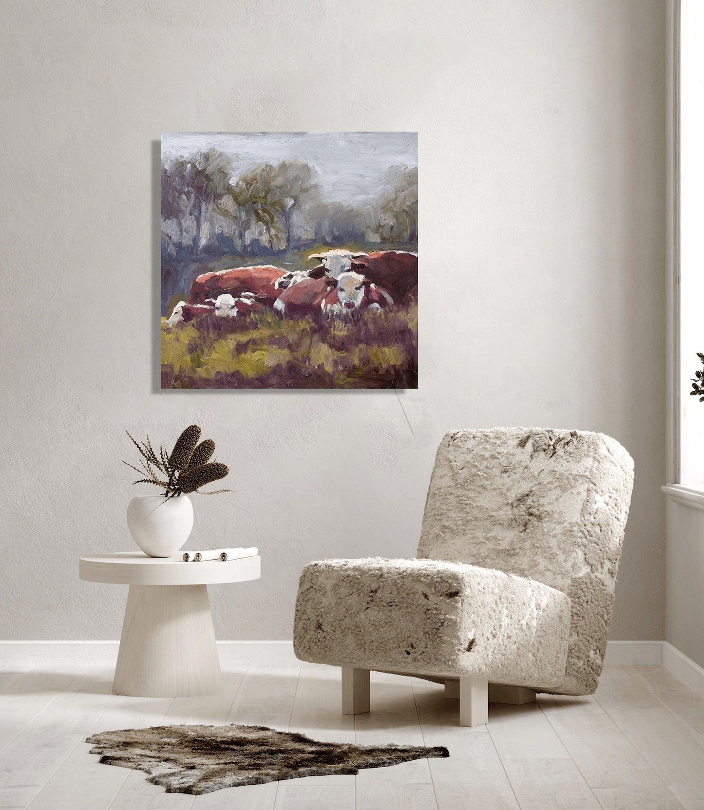 Five Cows Glossy Poster Print