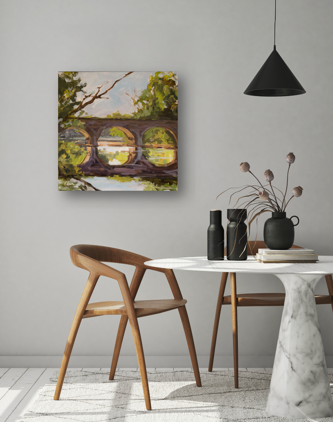 Forest Bridge Artist Canvas Enhanced Print