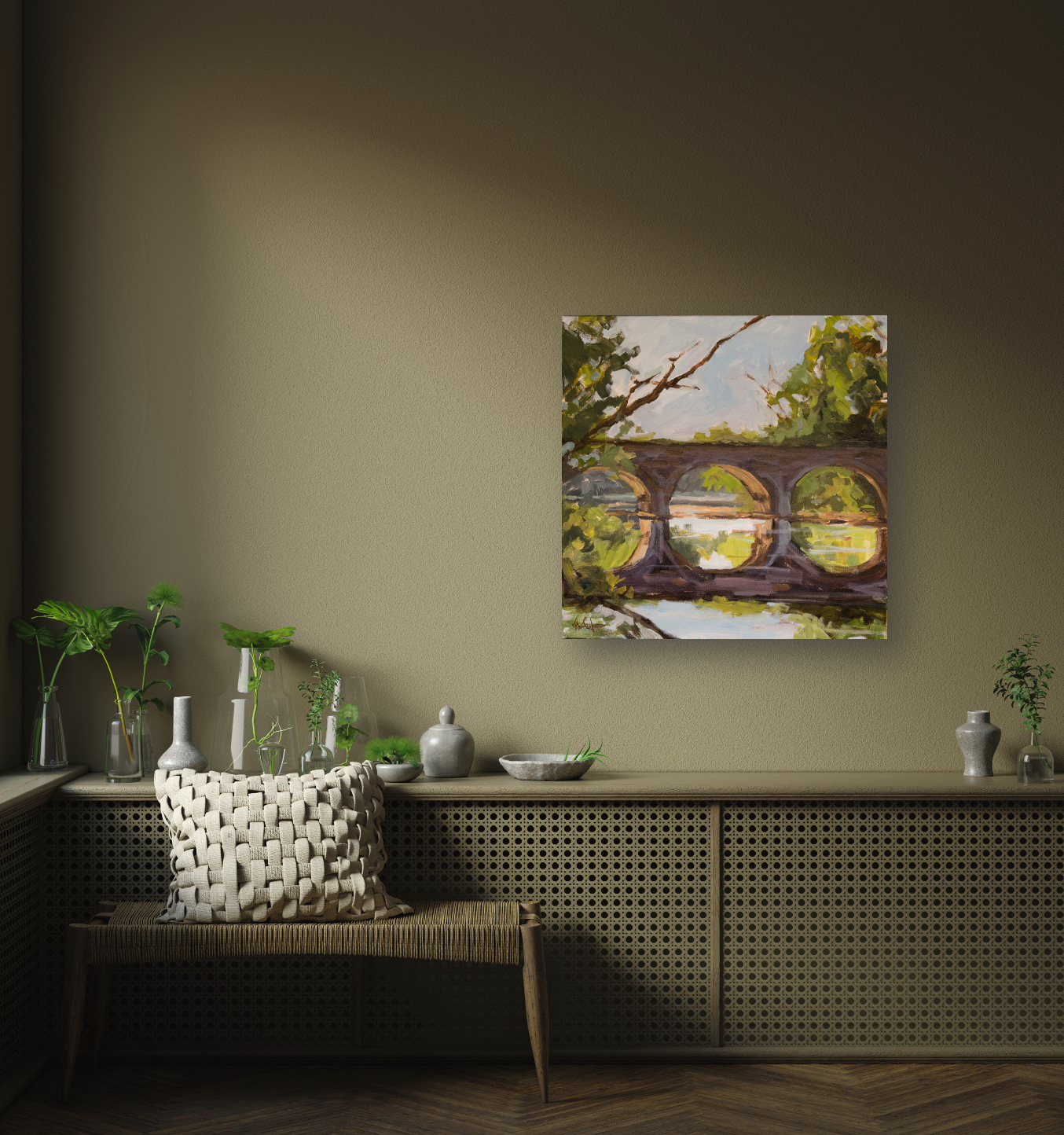 Forest Bridge Artist Canvas Enhanced Print