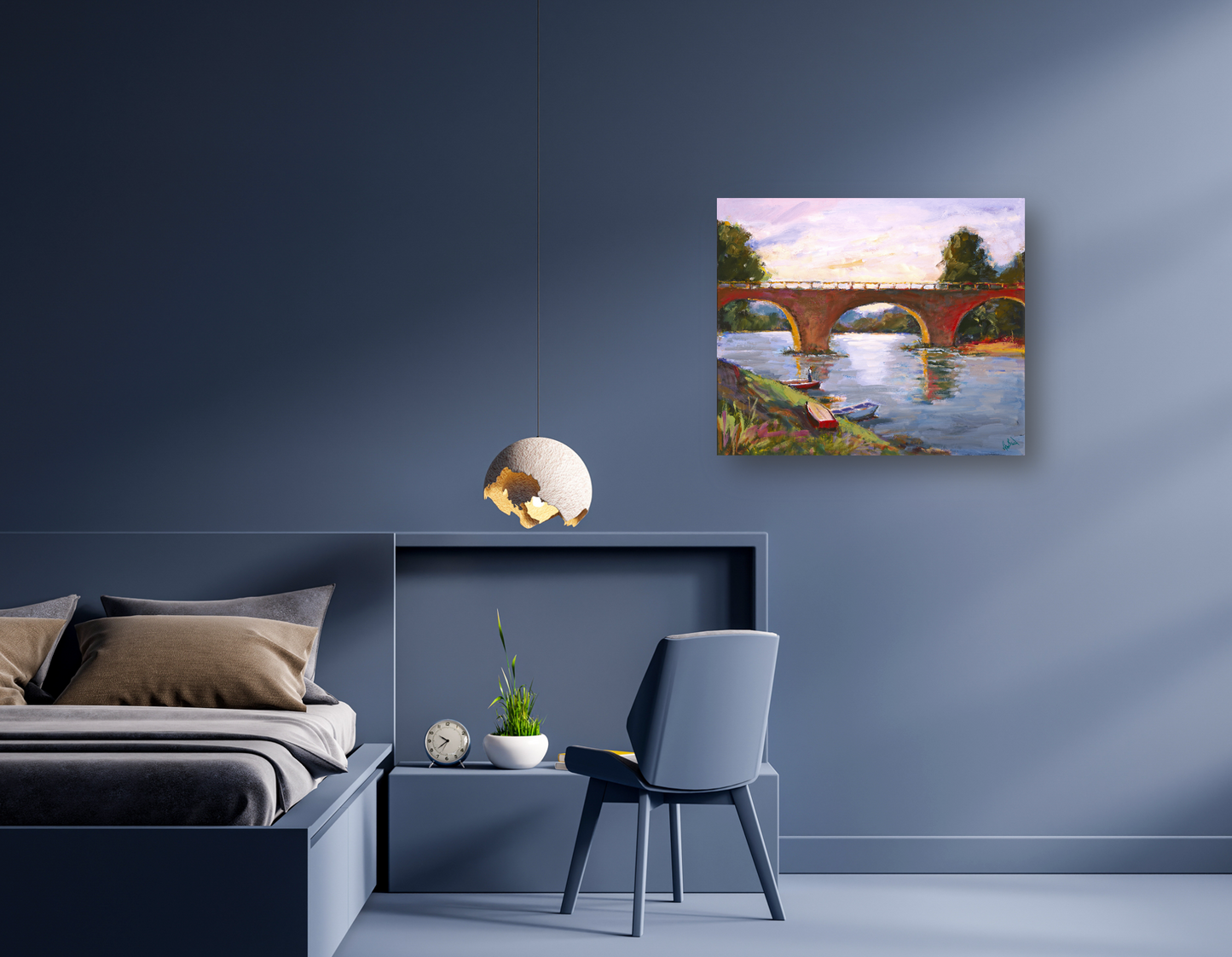 French Bridge Artist Enhanced Canvas Print