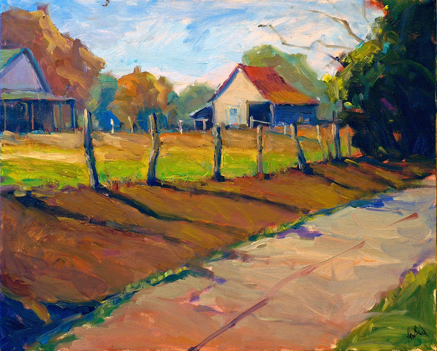 Georgia Barn Artist Enhanced Canvas Print