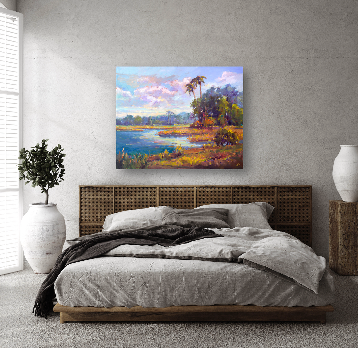 Golden Marsh Artist Enhanced Canvas Print