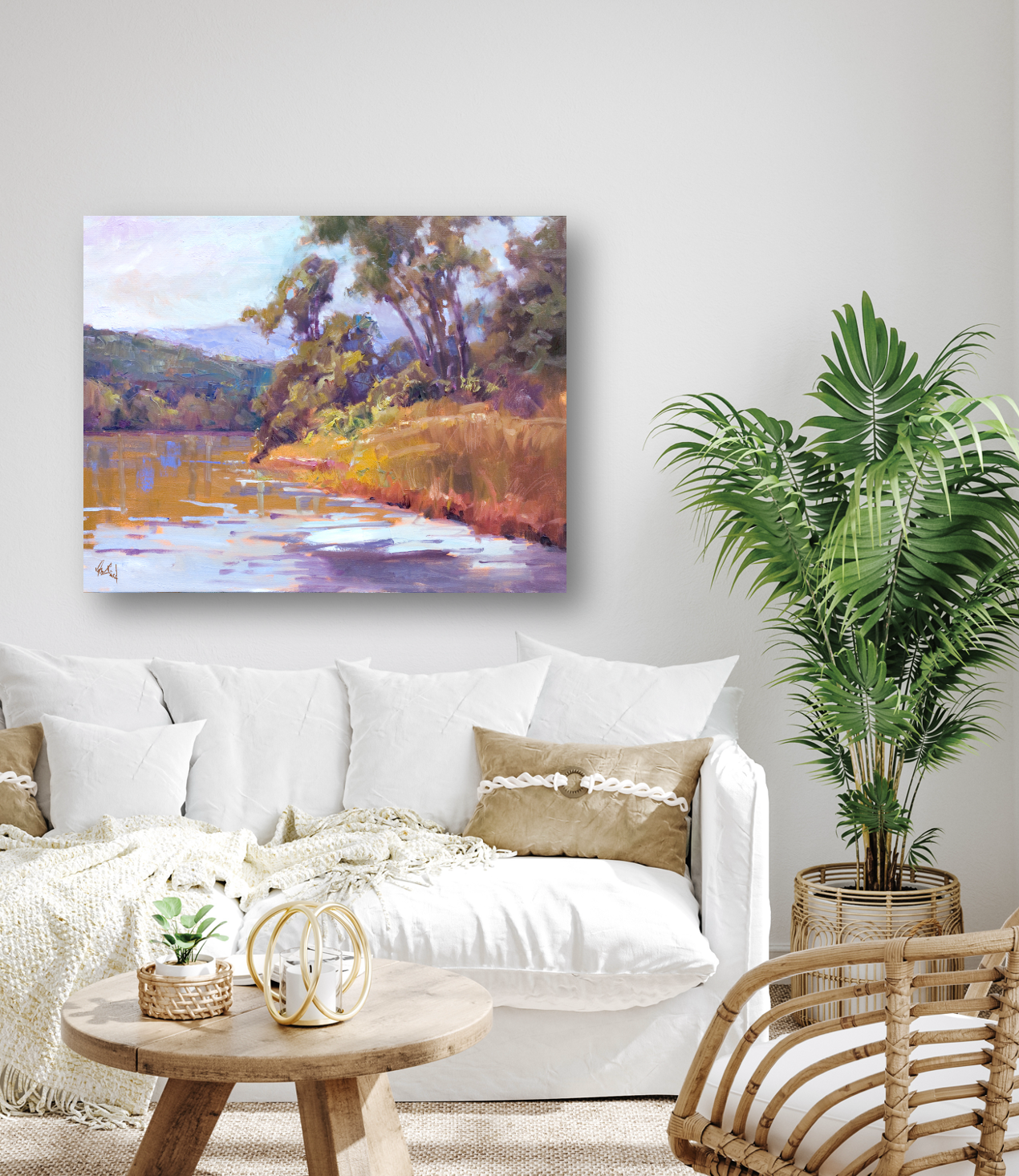 Golden Reflections Artist Enhanced Canvas Print