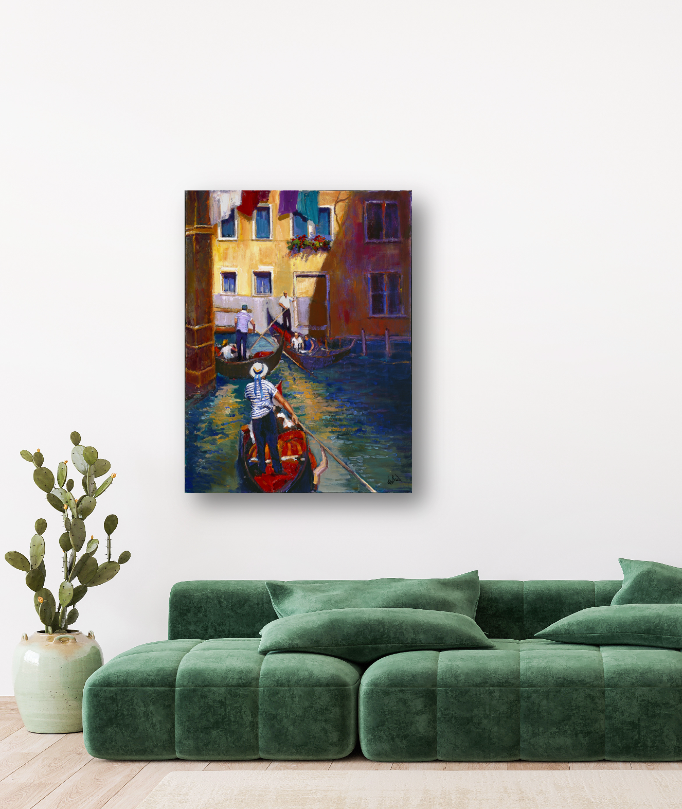 Gondoleers Artist Enhanced Canvas Print