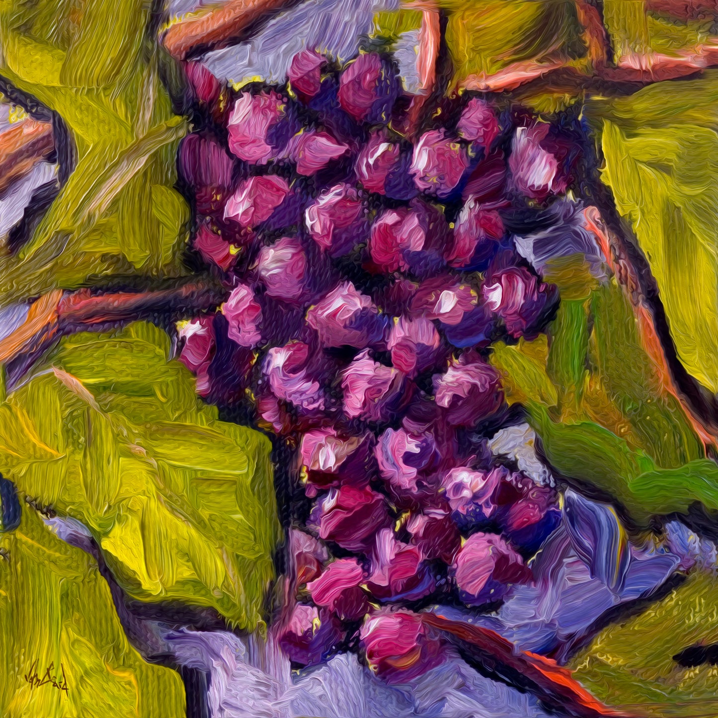 Grapes High Gloss Metal Print