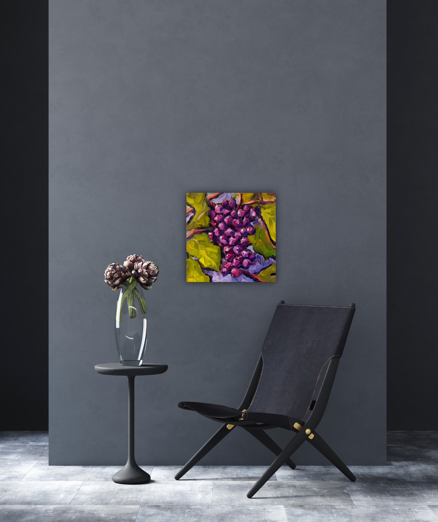 Grapes High Gloss Metal Print