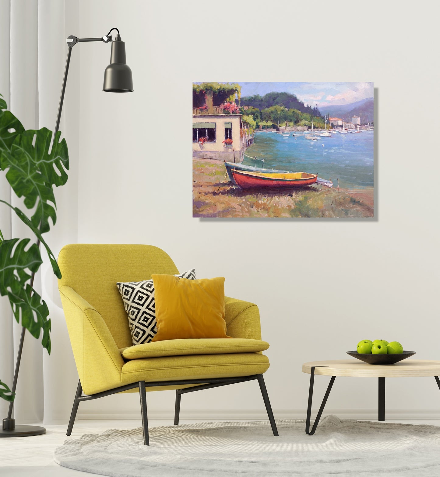 Greek Harbor High Gloss Metal Print