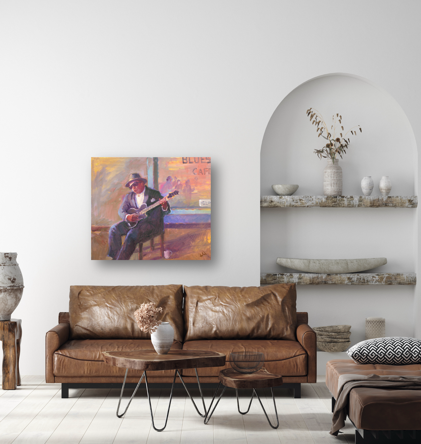 Guitar Player Artist Enhanced Canvas Print