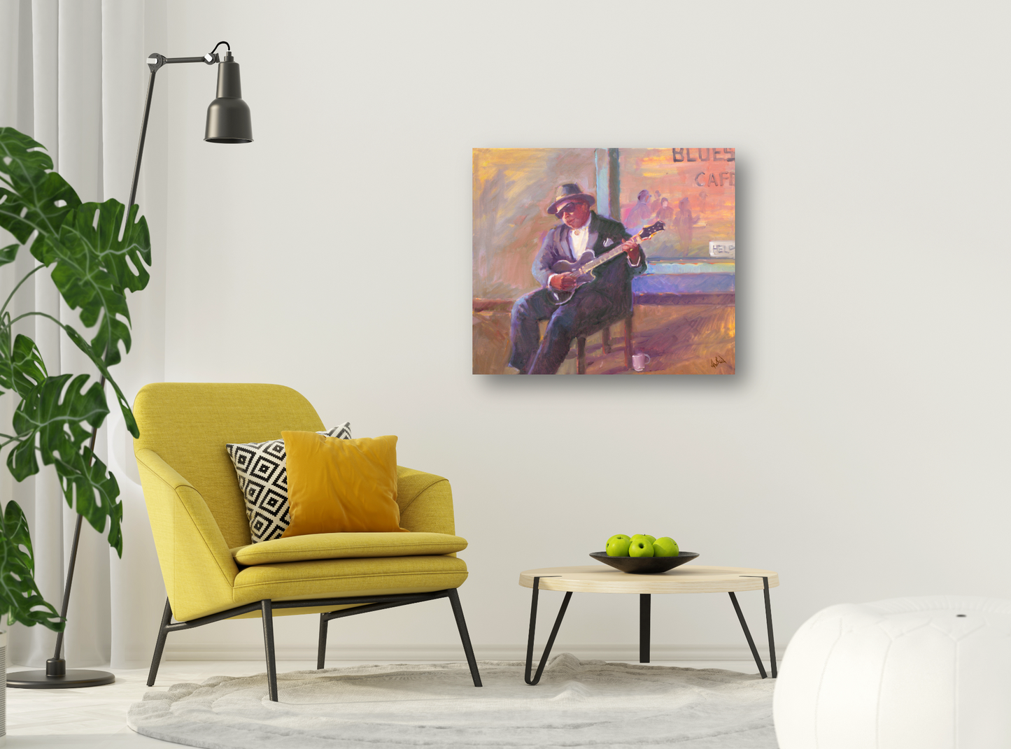 Guitar Player Artist Enhanced Canvas Print