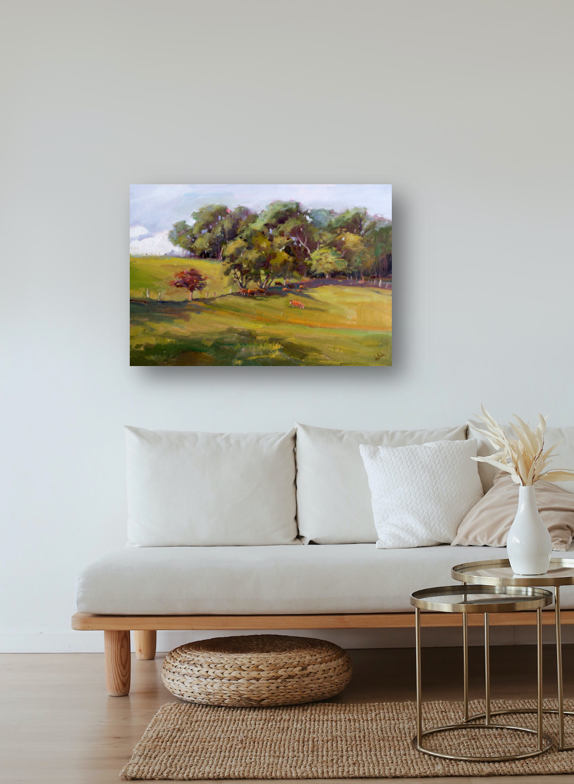 Hillside Pasture Artist Enhanced Canvas Print