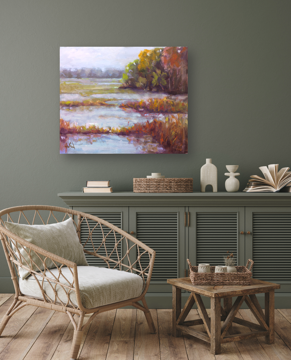 Hilton Head Marsh Artist Enhanced Canvas Print