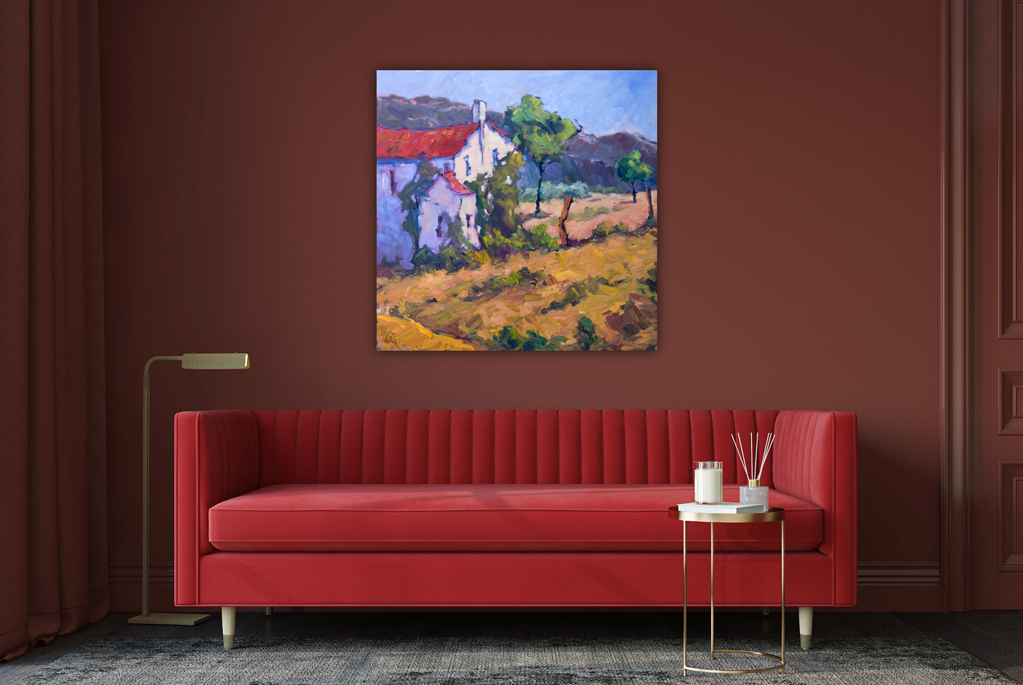 Italian Foothills High Gloss Metal Print